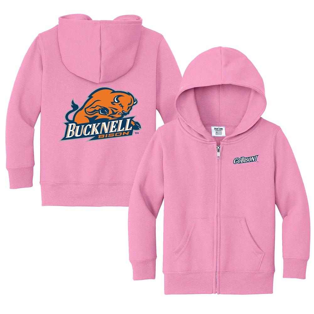 Toddler Chad & Jake Pink Bucknell Bison Logo Full-Zip Hoodie Jacket