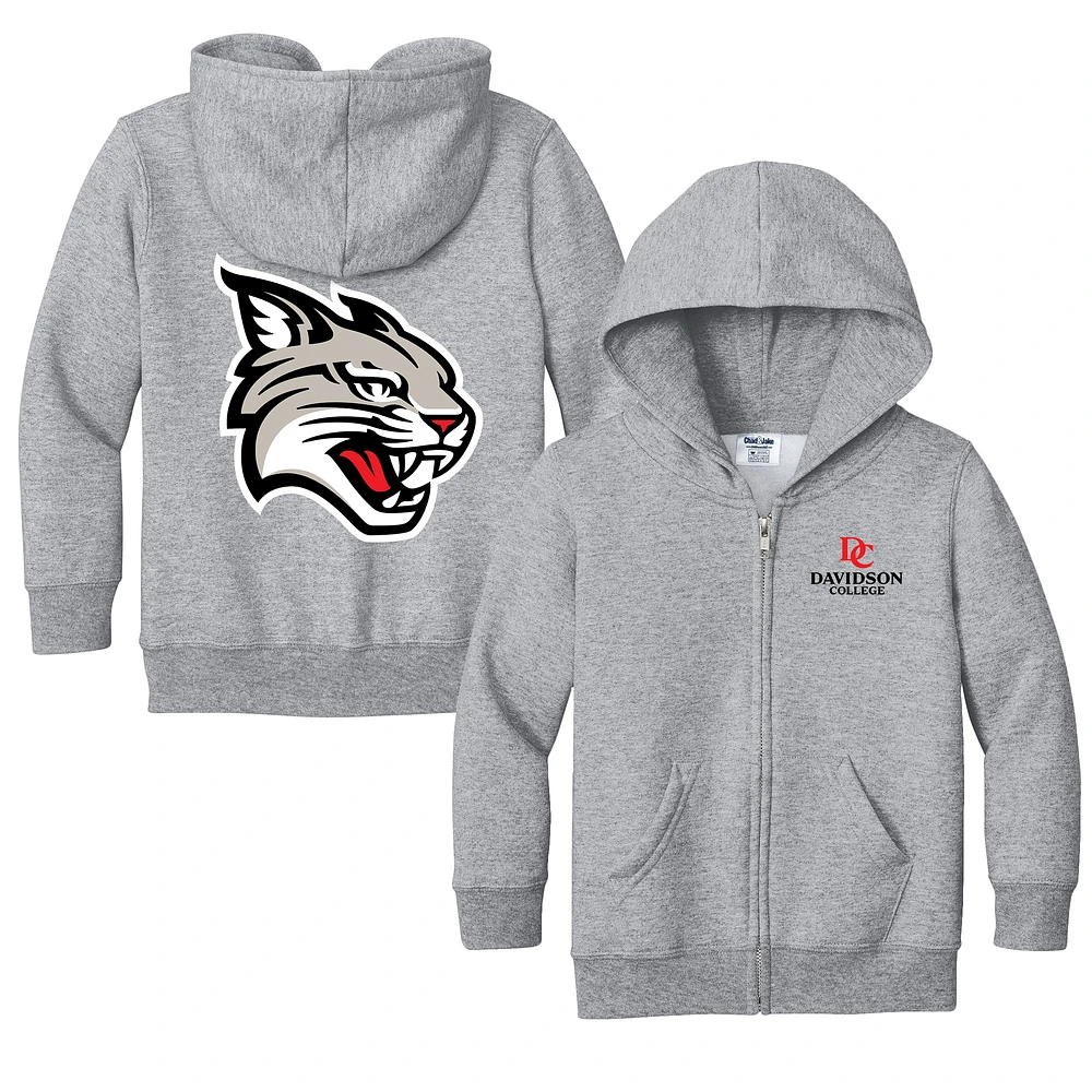 Toddler Chad & Jake Heather Gray Davidson Wildcats Logo Full-Zip Hoodie Jacket