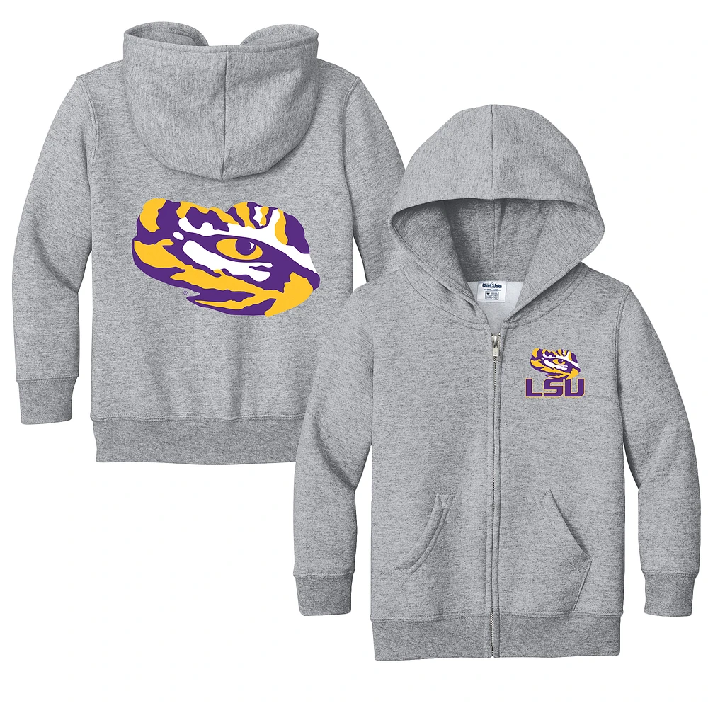 Toddler Chad & Jake Heather Gray LSU Tigers Logo Full-Zip Hoodie Jacket