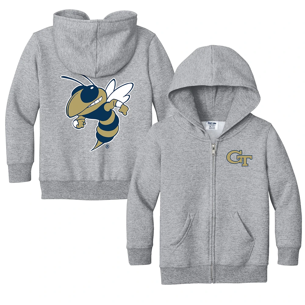 Toddler Chad & Jake Heather Gray Georgia Tech Yellow Jackets Logo Full-Zip Hoodie Jacket