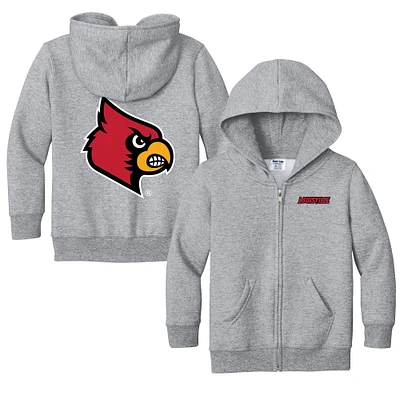 Toddler Chad & Jake Heather Gray Louisville Cardinals Logo Full-Zip Hoodie Jacket