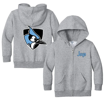 Toddler Chad & Jake Heather Gray Johns Hopkins Blue Jays Logo Full-Zip Hoodie Jacket