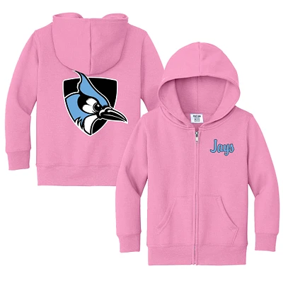 Toddler Chad & Jake Pink Johns Hopkins Blue Jays Logo Full-Zip Hoodie Jacket