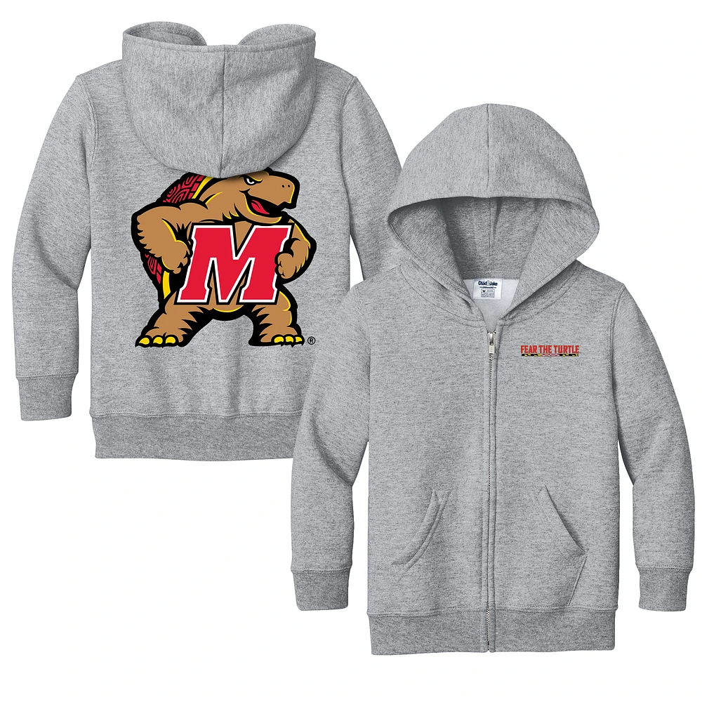 Toddler Chad & Jake Heather Gray Maryland Terrapins Logo Full-Zip Hoodie Jacket