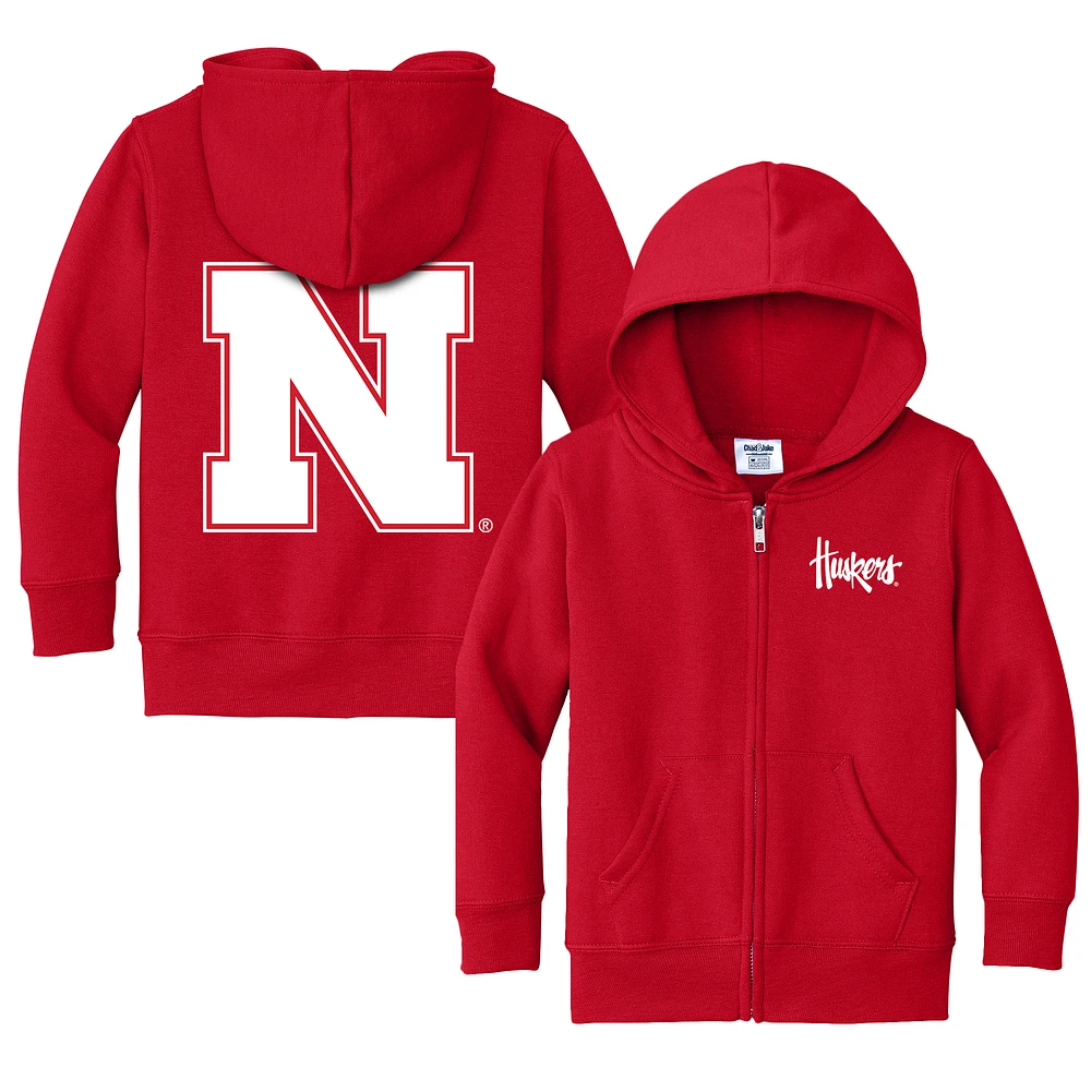 Toddler Chad & Jake Scarlet Nebraska Huskers Logo Full-Zip Hoodie Jacket