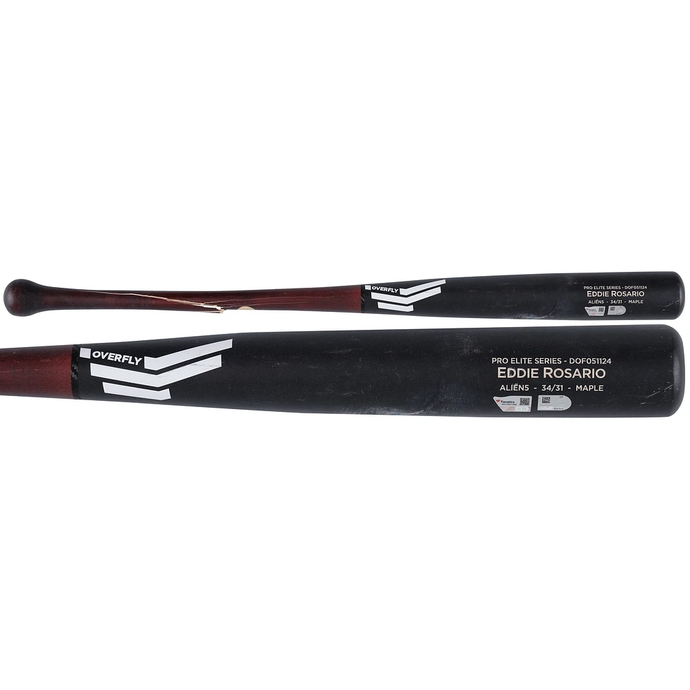 Eddie Rosario Washington Nationals Game-Used Black/Maroon Overfly Broken Bat vs. Seattle Mariners on May 25, 2024