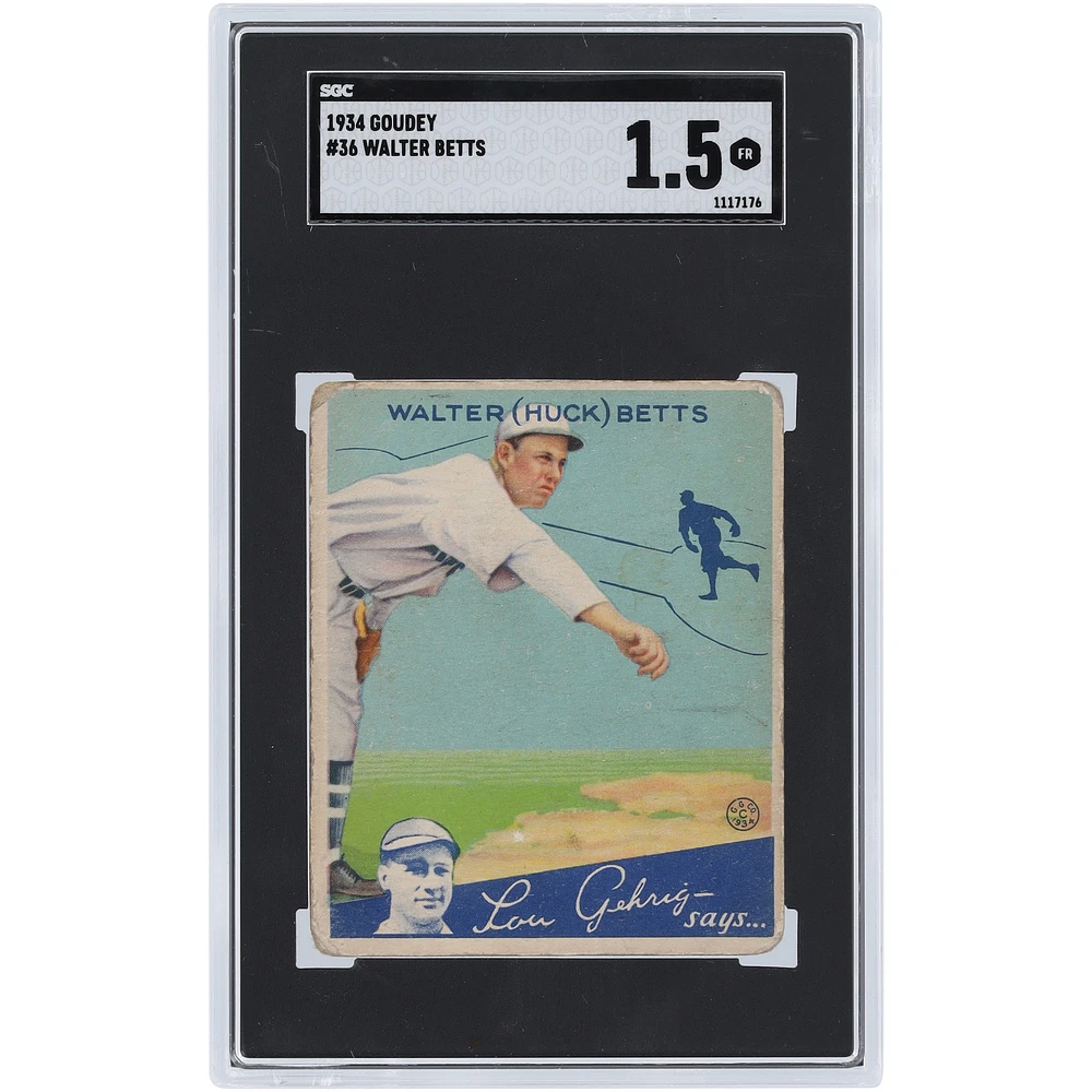Huck Betts Boston Braves 1934 Goudey #36 SGC Authenticated 1.5 Card