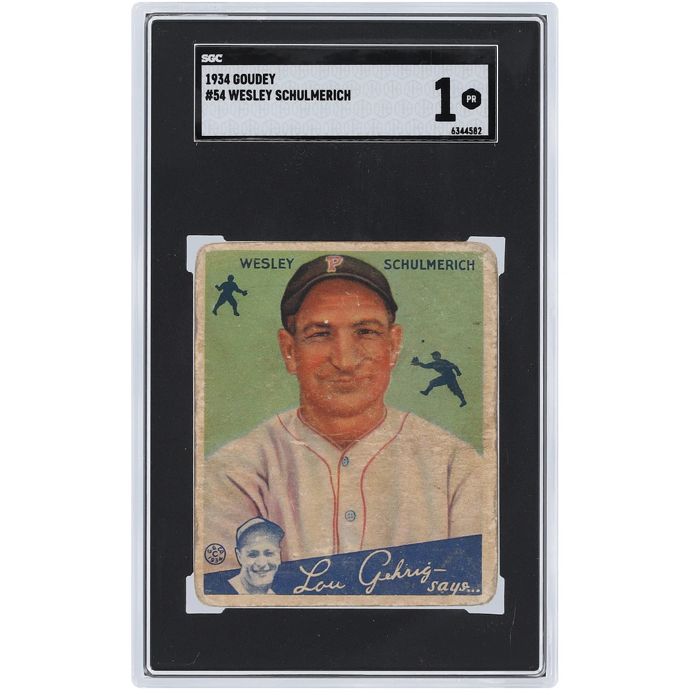 Wesley Schulmerich Cincinnati Reds 1934 Goudey #54 SGC Authenticated 1 Card