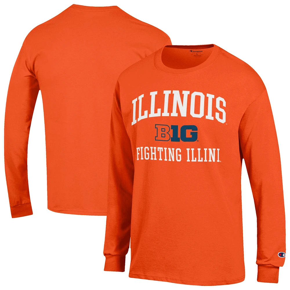 Men's Champion Illinois Fighting Illini Big Ten Long Sleeve T-Shirt