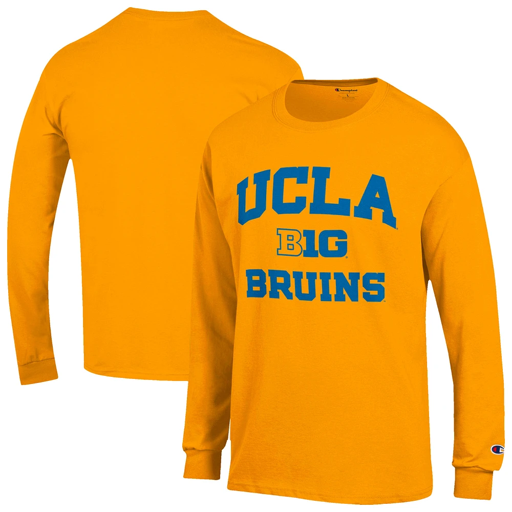 Men's Champion Gold UCLA Bruins Big Ten Long Sleeve T-Shirt