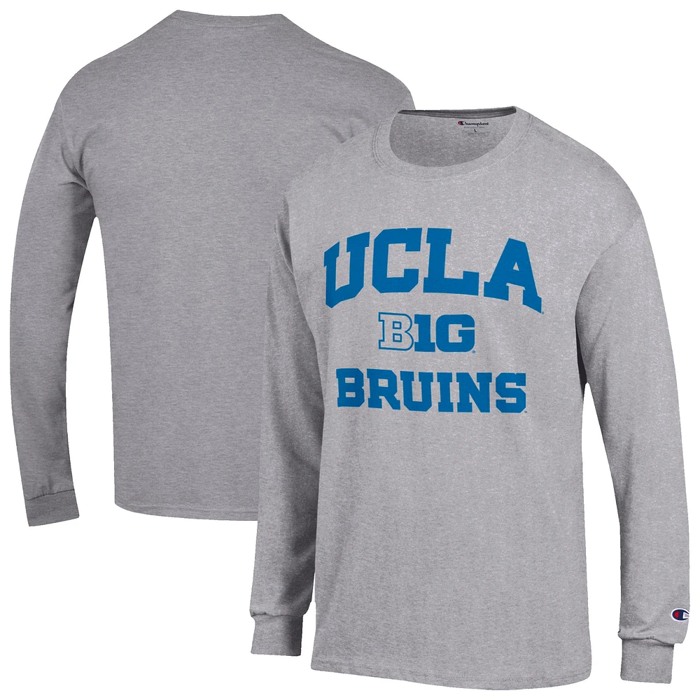 Men's Champion Gray UCLA Bruins Big Ten Long Sleeve T-Shirt