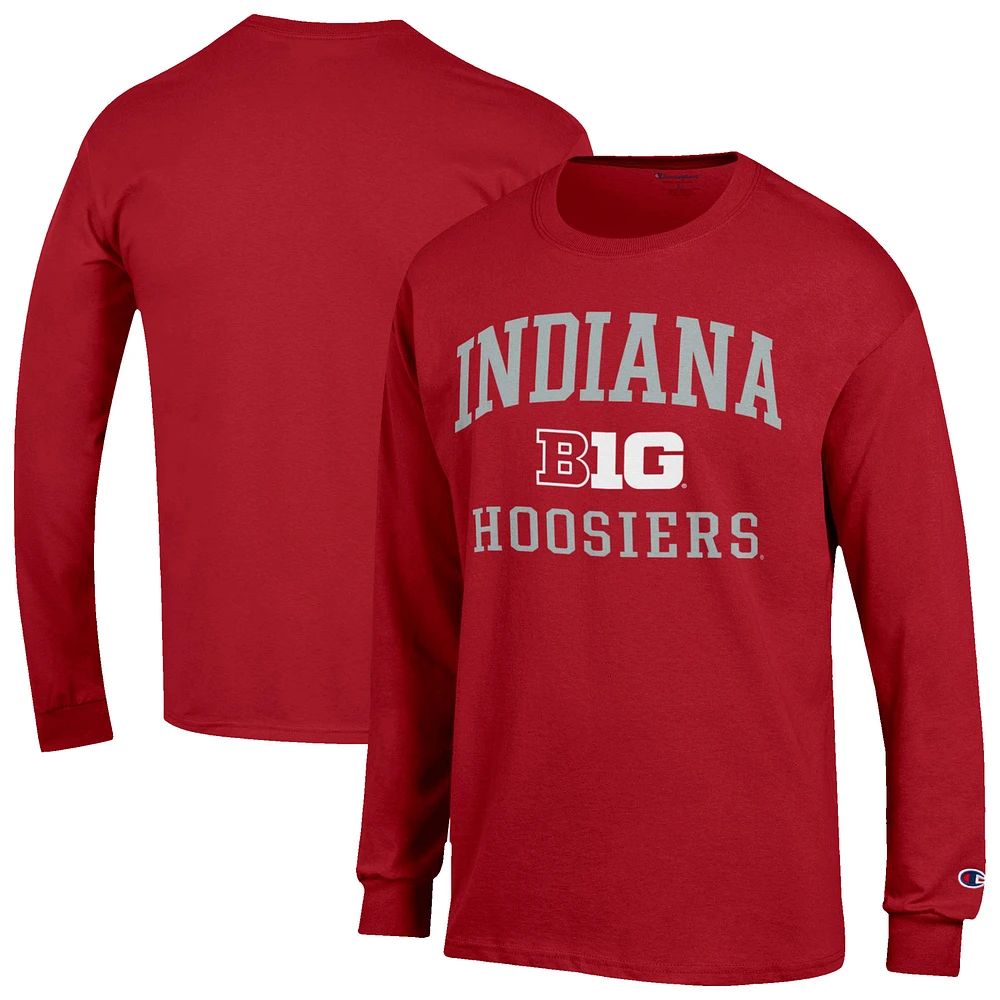 Men's Champion Indiana Hoosiers Big Ten Long Sleeve T-Shirt