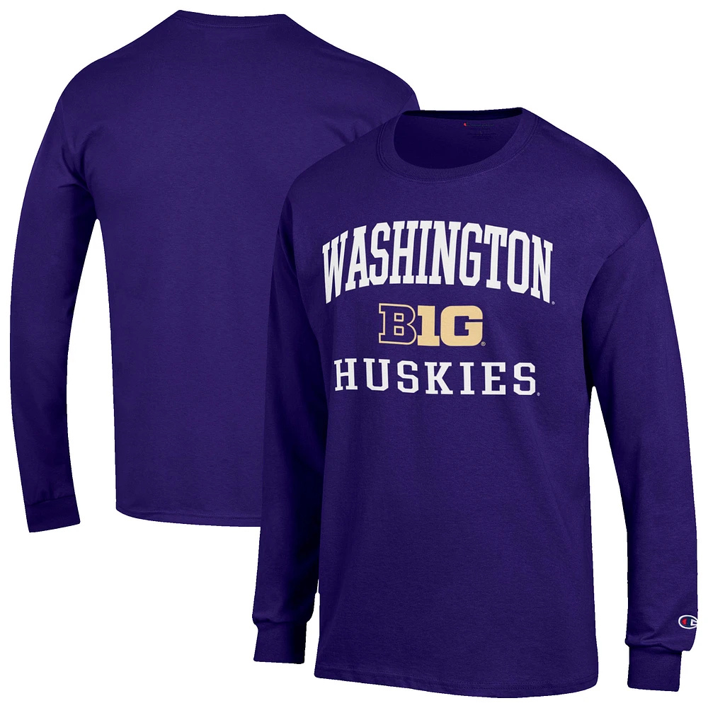 Men's Champion Washington Huskies Big Ten Long Sleeve T-Shirt
