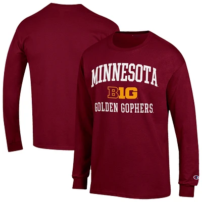 Men's Champion Maroon Minnesota Golden Gophers Big Ten Long Sleeve T-Shirt