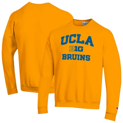 Men's Champion Gold UCLA Bruins Big Ten Powerblend Pullover Sweatshirt