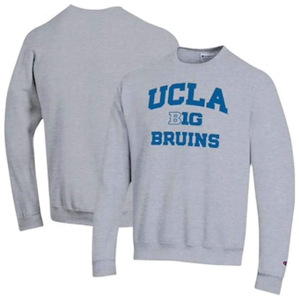 Men's Champion Gray UCLA Bruins Big Ten Powerblend Pullover Sweatshirt