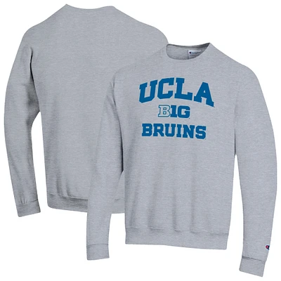 Men's Champion Gray UCLA Bruins Big Ten Powerblend Pullover Sweatshirt