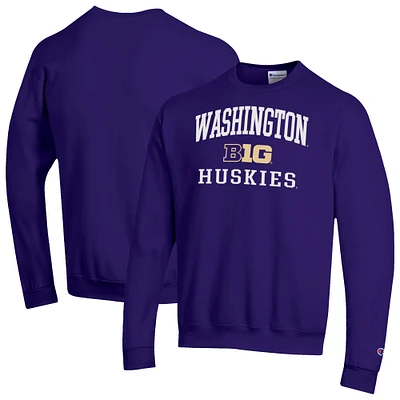 Men's Champion Washington Huskies Big Ten Powerblend Pullover Sweatshirt