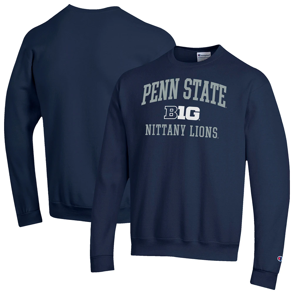 Men's Champion Navy Penn State Nittany Lions Big Ten Powerblend Pullover Sweatshirt