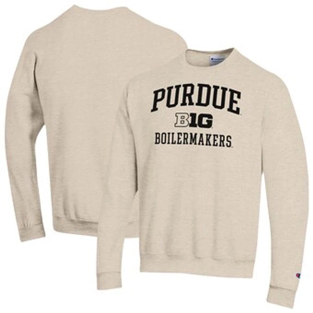 Men's Champion Khaki Purdue Boilermakers Big Ten Powerblend Pullover Sweatshirt