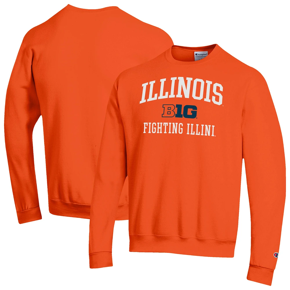 Men's Champion Illinois Fighting Illini Big Ten Powerblend Pullover Sweatshirt