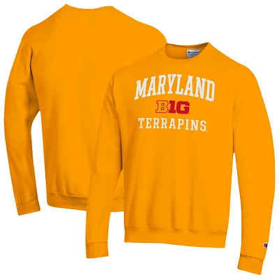 Men's Champion Gold Maryland Terrapins Big Ten Powerblend Pullover Sweatshirt