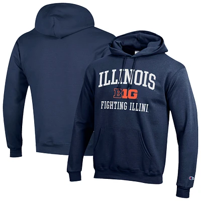 Men's Champion Navy Illinois Fighting Illini Big 10 Powerblend Pullover Hoodie