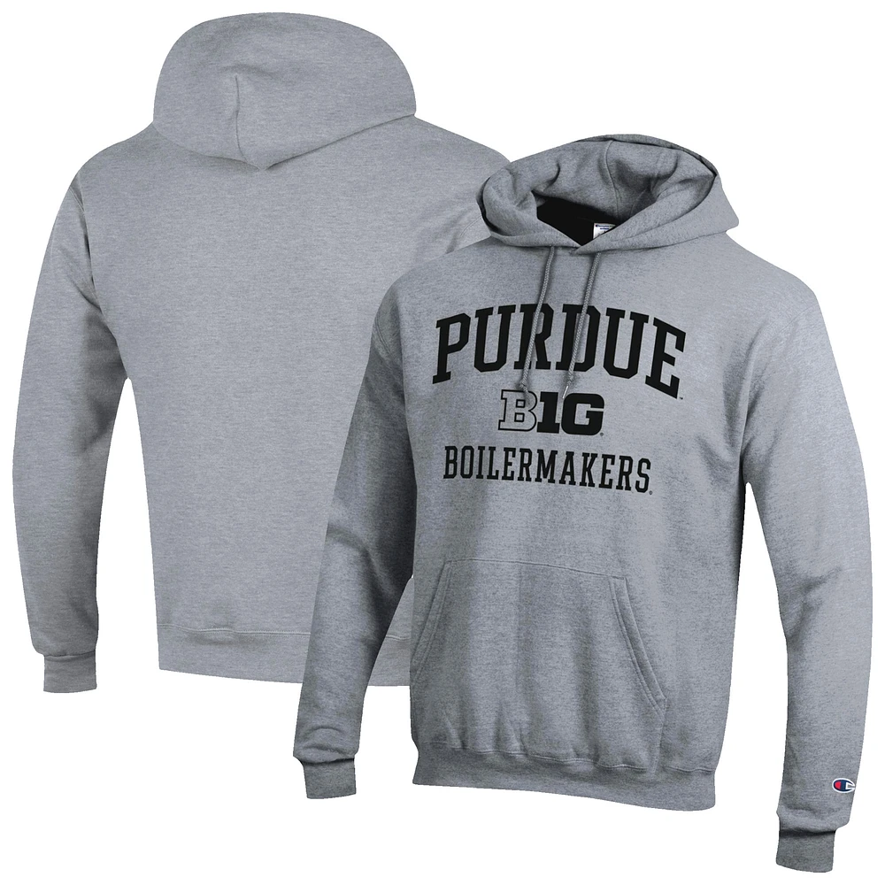 Men's Champion Gray Purdue Boilermakers Big 10 Powerblend Pullover Hoodie