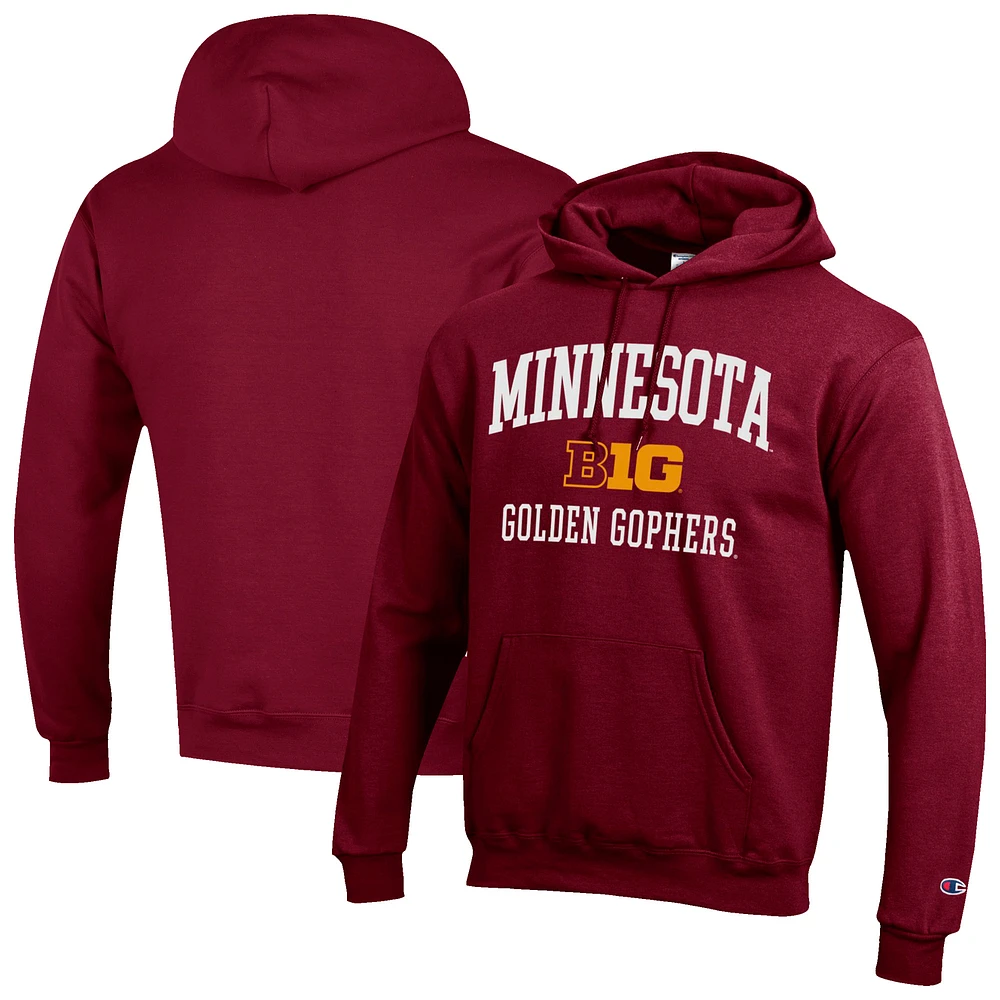 Men's Champion Maroon Minnesota Golden Gophers Big 10 Powerblend Pullover Hoodie