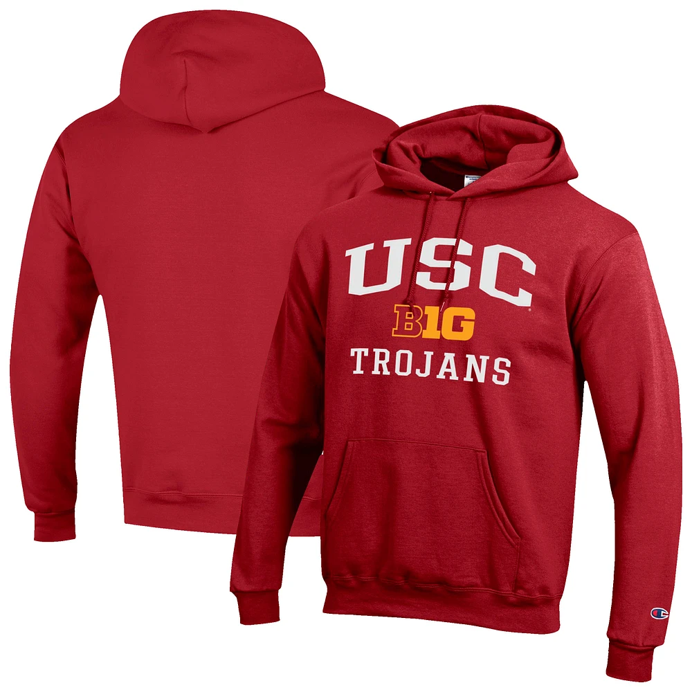Men's Champion Crimson USC Trojans Big 10 Powerblend Pullover Hoodie