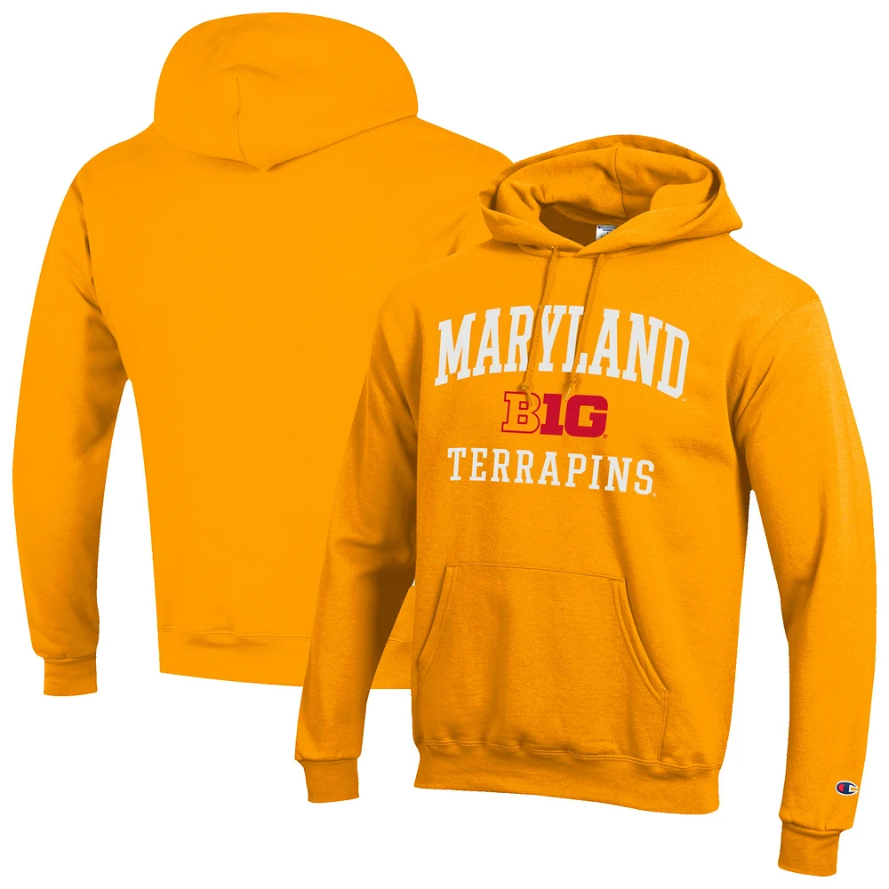 Men's Champion Gold Maryland Terrapins Big 10 Powerblend Pullover Hoodie