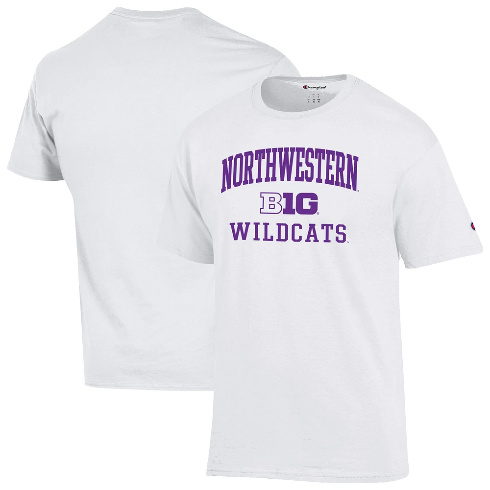 Men's Champion White Northwestern Wildcats Big Ten T-Shirt
