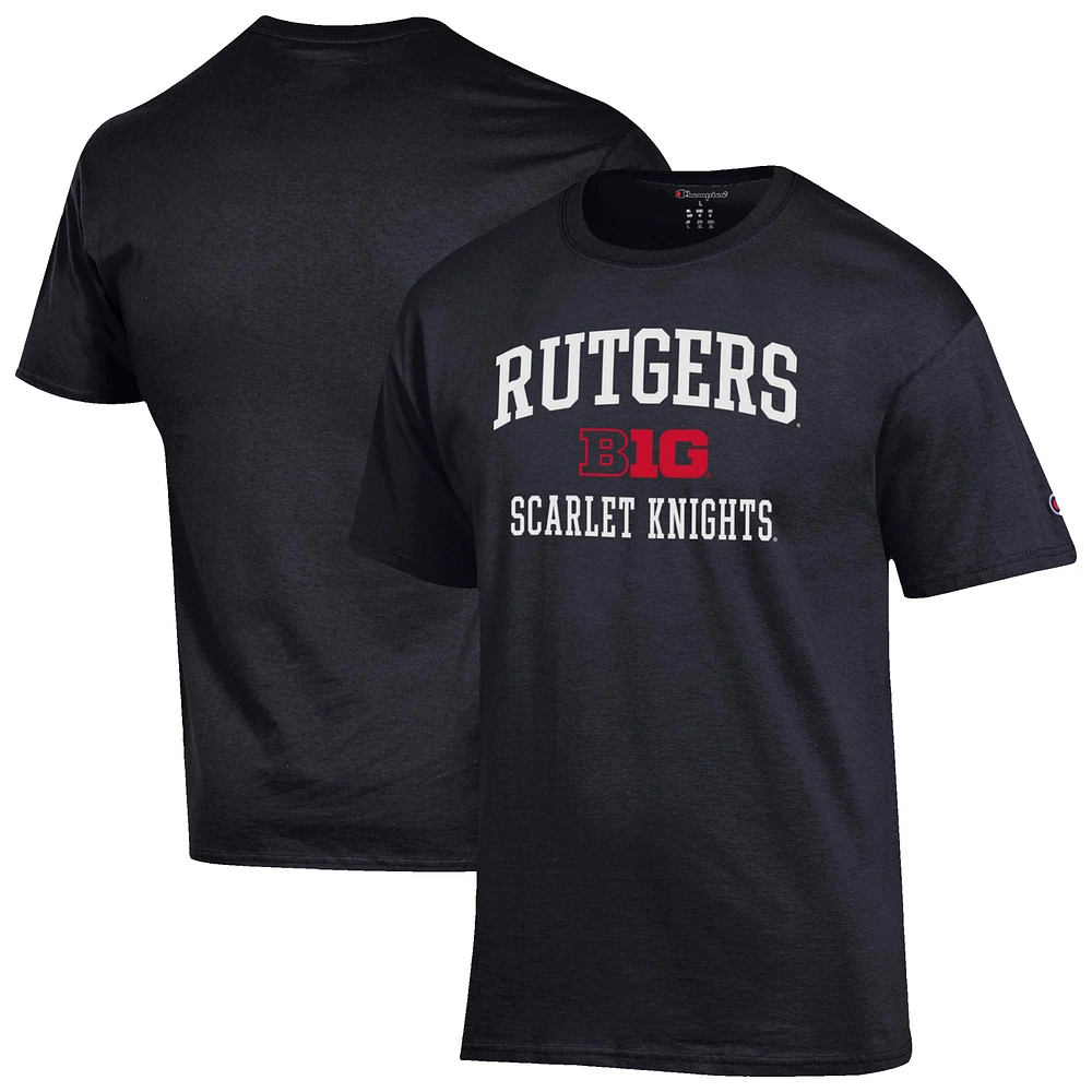 Men's Champion Black Rutgers Scarlet Knights Big Ten T-Shirt