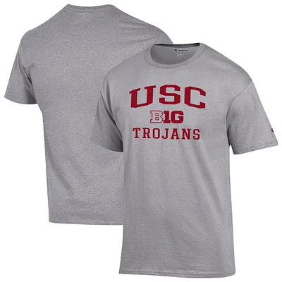 Men's Champion Gray USC Trojans Big Ten T-Shirt