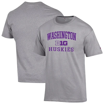 Men's Champion Gray Washington Huskies Big Ten T-Shirt