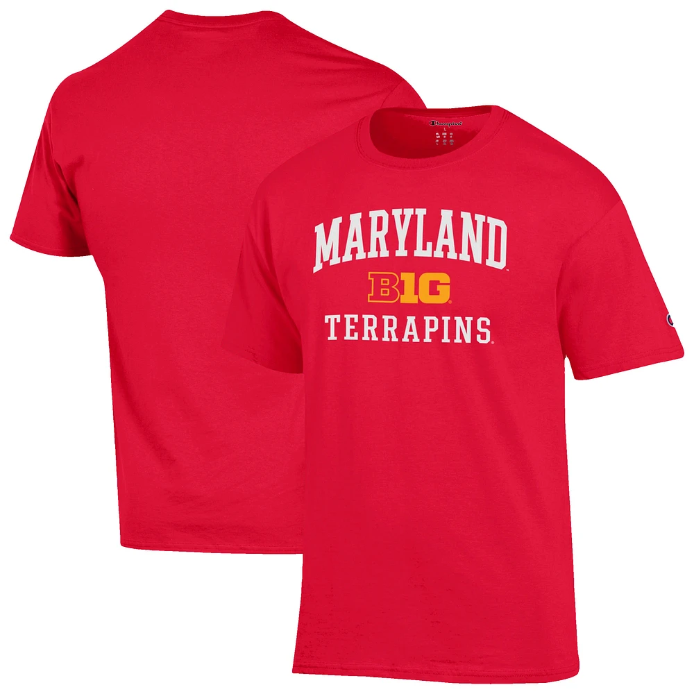 Men's Champion Red Maryland Terrapins Big Ten T-Shirt