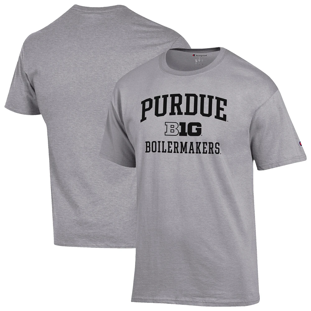 Men's Champion Gray Purdue Boilermakers Big Ten T-Shirt