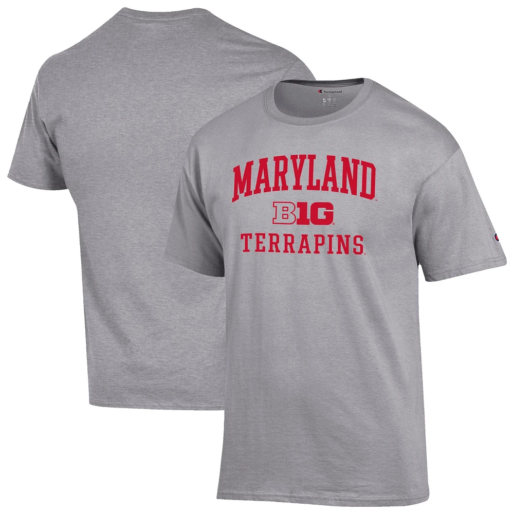 Men's Champion Gray Maryland Terrapins Big Ten T-Shirt