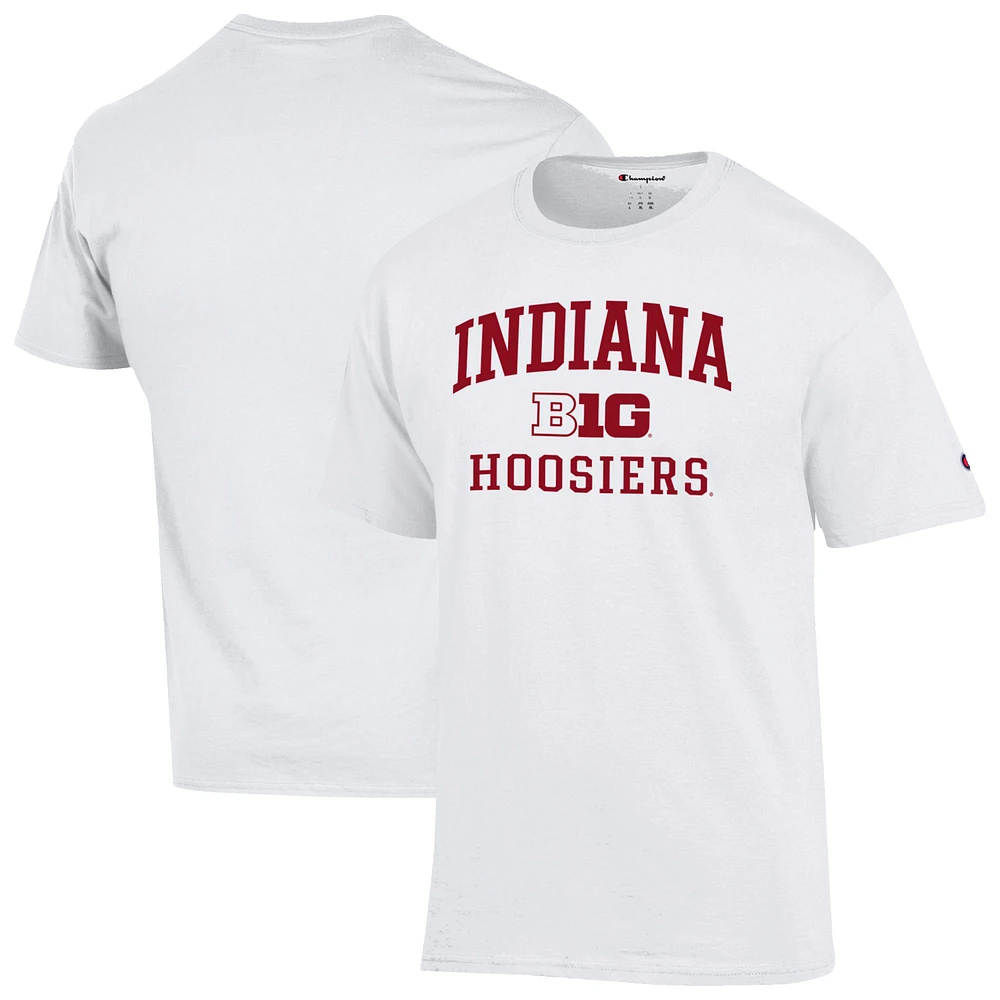 Men's Champion White Indiana Hoosiers Big Ten T-Shirt