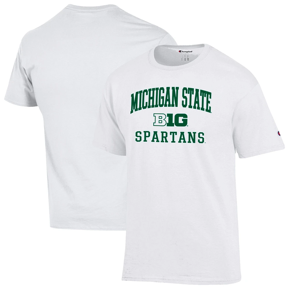 Men's Champion White Michigan State Spartans Big Ten T-Shirt