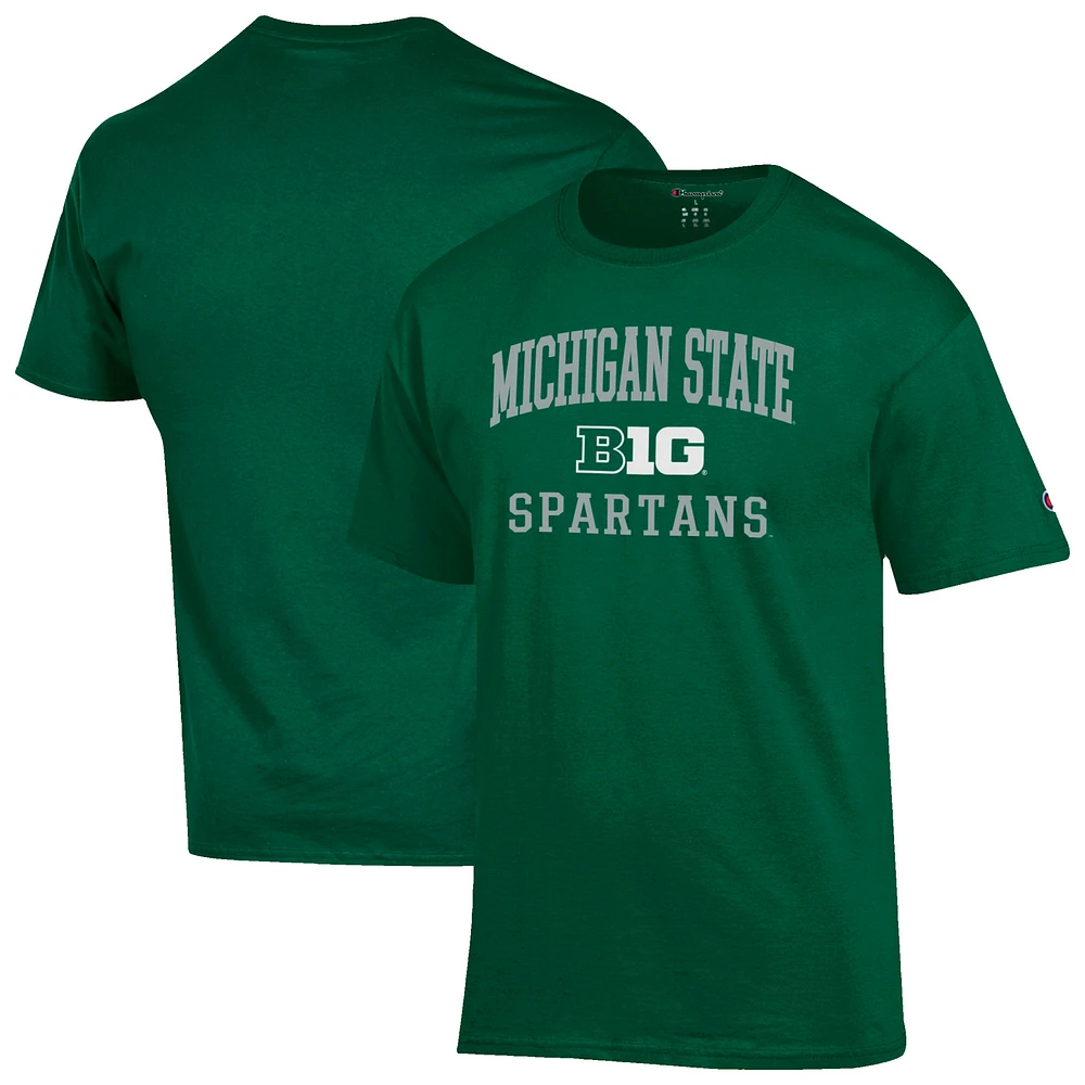 Men's Champion Green Michigan State Spartans Big Ten T-Shirt