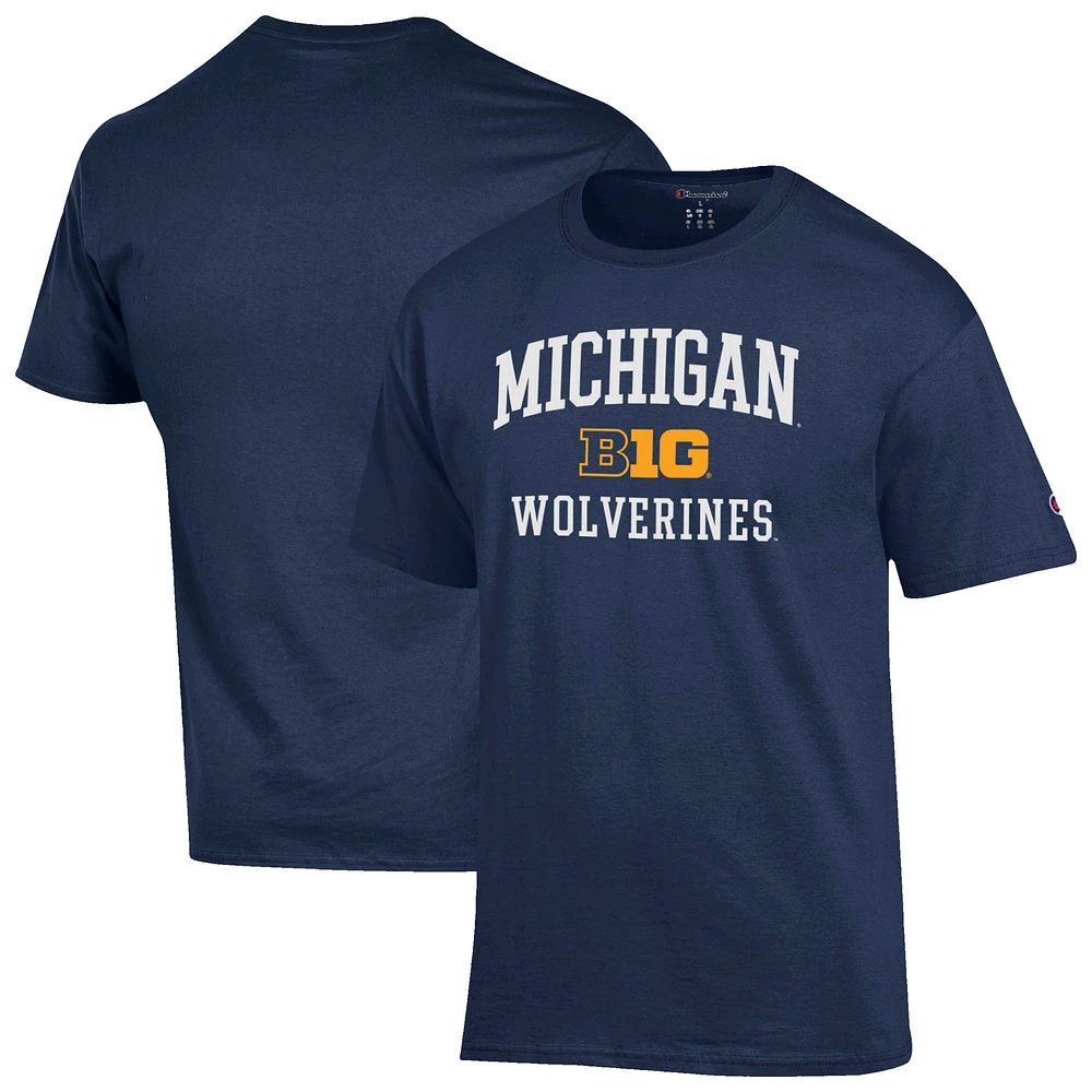 Men's Champion Navy Michigan Wolverines Big Ten T-Shirt