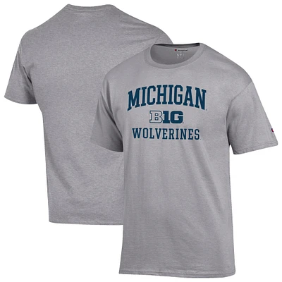 Men's Champion Gray Michigan Wolverines Big Ten T-Shirt