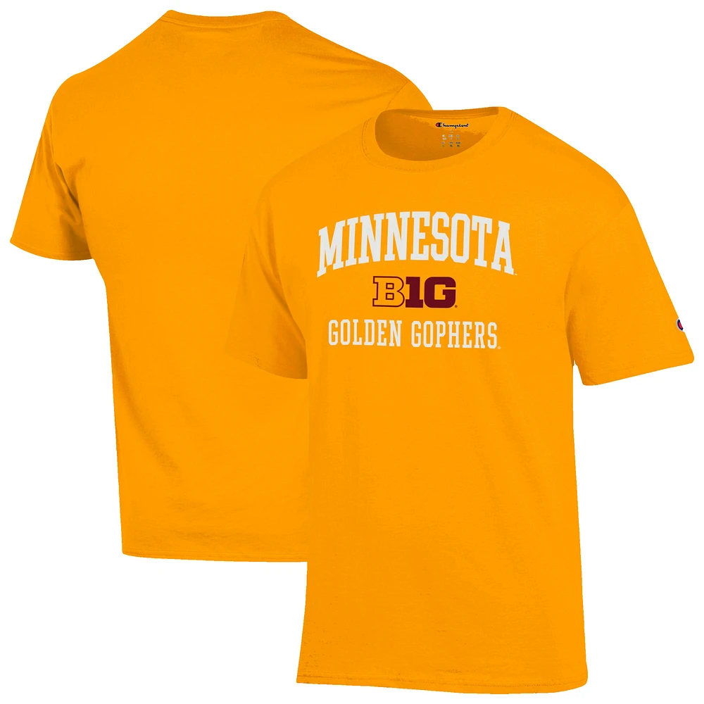 Men's Champion Gold Minnesota Golden Gophers Big Ten T-Shirt