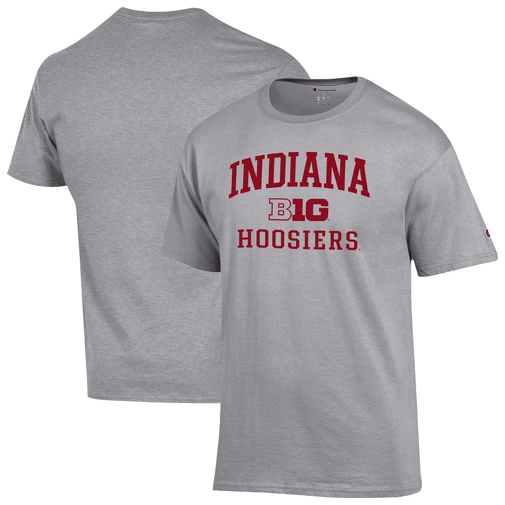 Men's Champion Gray Indiana Hoosiers Big Ten T-Shirt