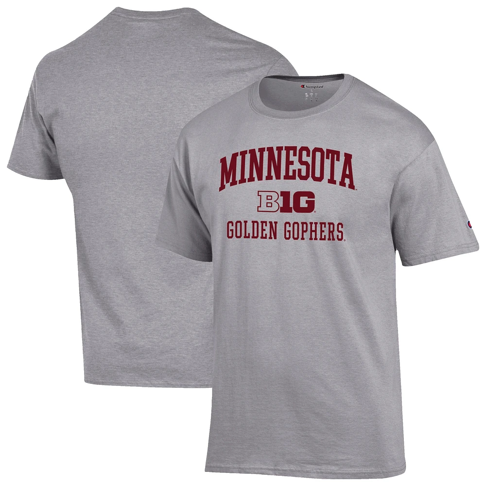 Men's Champion Gray Minnesota Golden Gophers Big Ten T-Shirt