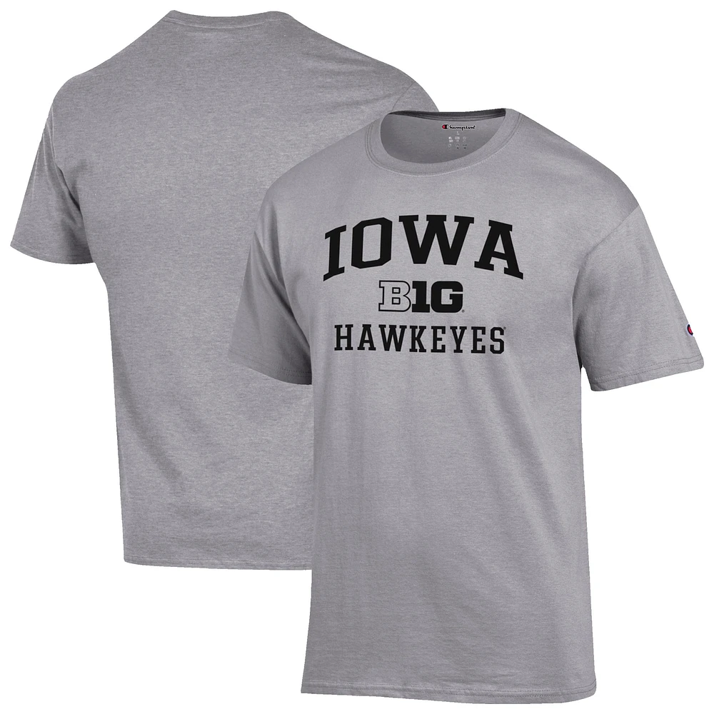 Men's Champion Gray Iowa Hawkeyes Big Ten T-Shirt