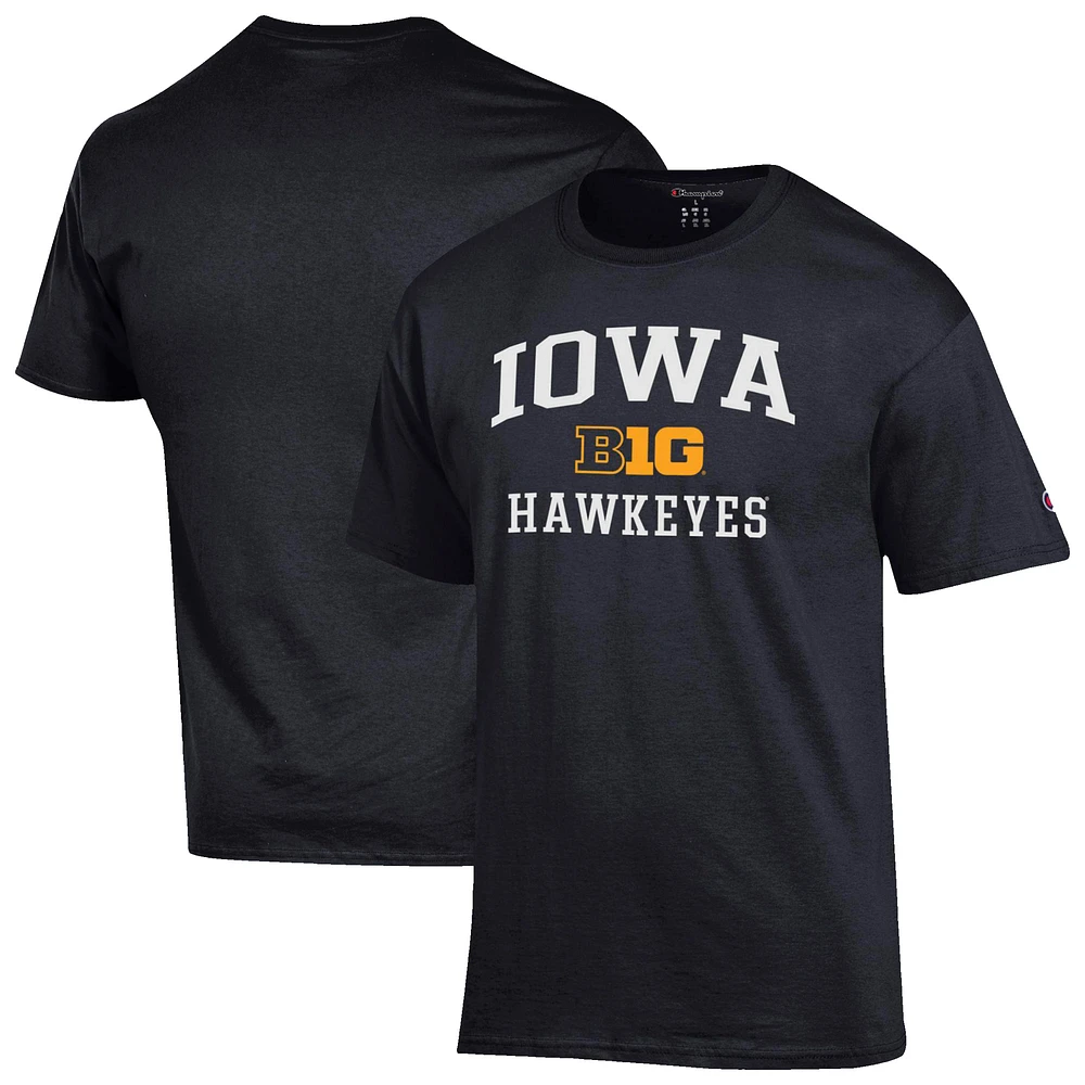 Men's Champion Black Iowa Hawkeyes Big Ten T-Shirt
