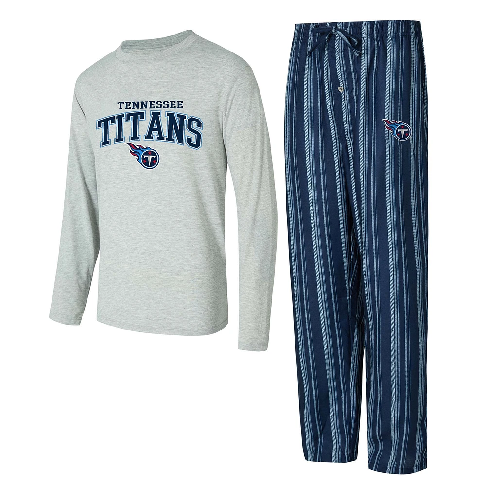 Men's Concepts Sport Tennessee Titans Petition Long Sleeve Top & Pants Sleep Set