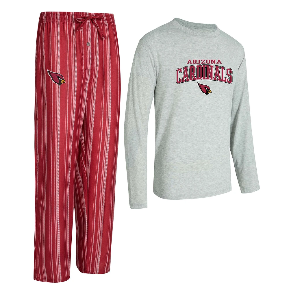 Men's Concepts Sport Arizona Cardinals Petition Long Sleeve Top & Pants Sleep Set